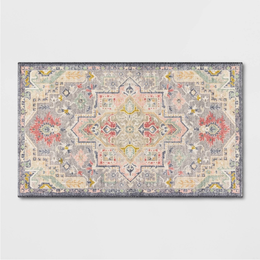 2’3” X 3’9” Washable Zebrina Medallion Persian Style Printed Accent Rug